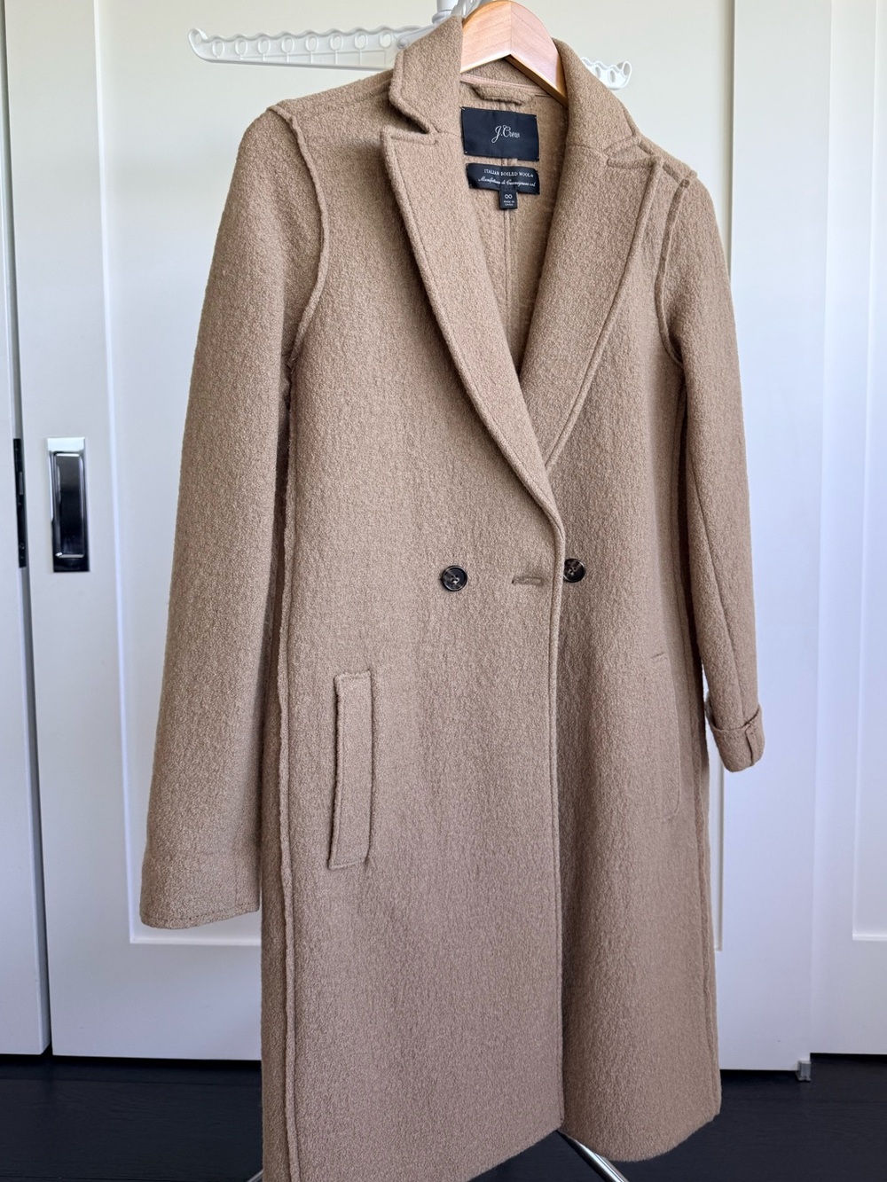 J.Crew Italian Boiled Wool Camel Coat